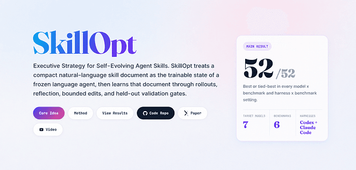 Is SkillOpt learning a skill or adjusting a prompt?